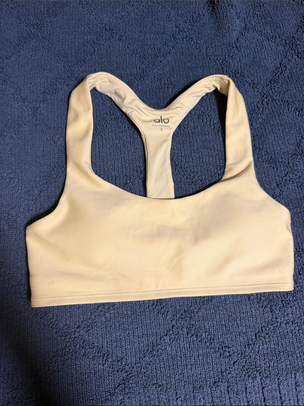 ALO Yoga butter yellow Racerback Seamless Sports Bra Small
